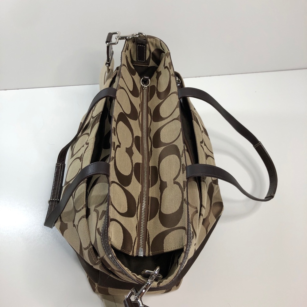 Coach Signature Brown Overnighter/Diaper Bag - Picture 3 of 8